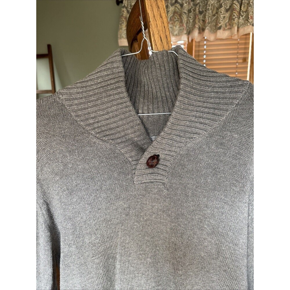 Horny Toad Gray SINGLE Button Knit Sweater Size XL VINTAGE
